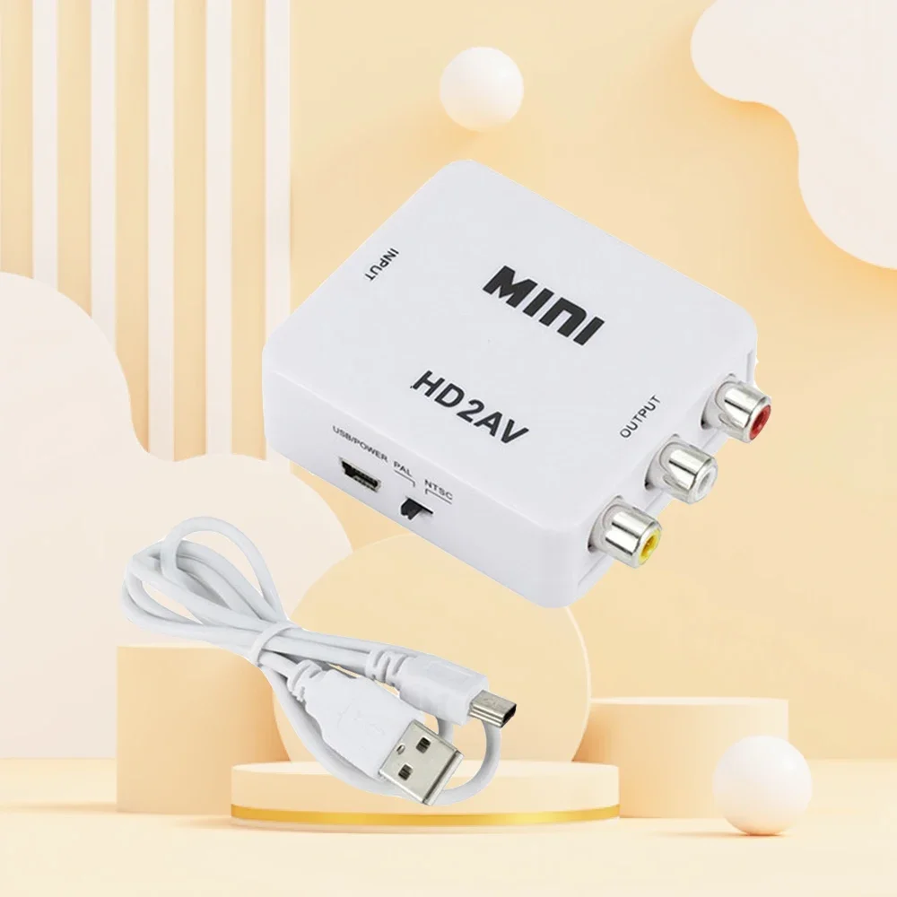 HDMI-متوافق مع محول RCA AV/CVSB L/R صندوق فيديو HD 1080P 1920*1080 60 هرتز HDMI-متوافق مع مخرج AV يدعم NTSC PAL