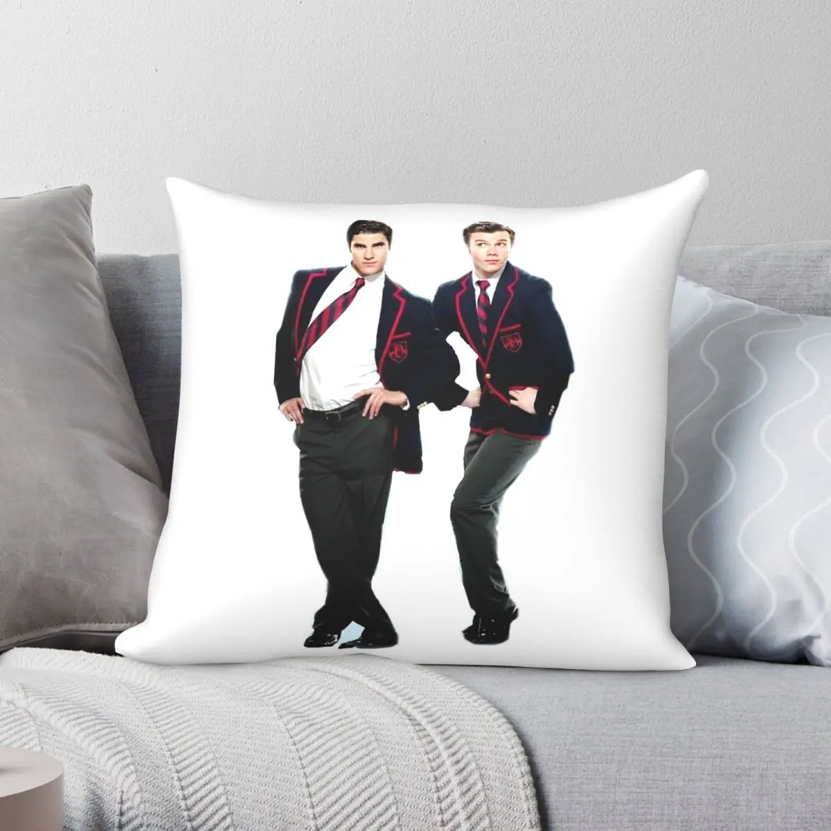 Kurt And Blaine Glee Square Pillowcase Polyester Linen Velvet Printed Zip Decor Pillow Case Home Cushion Cover