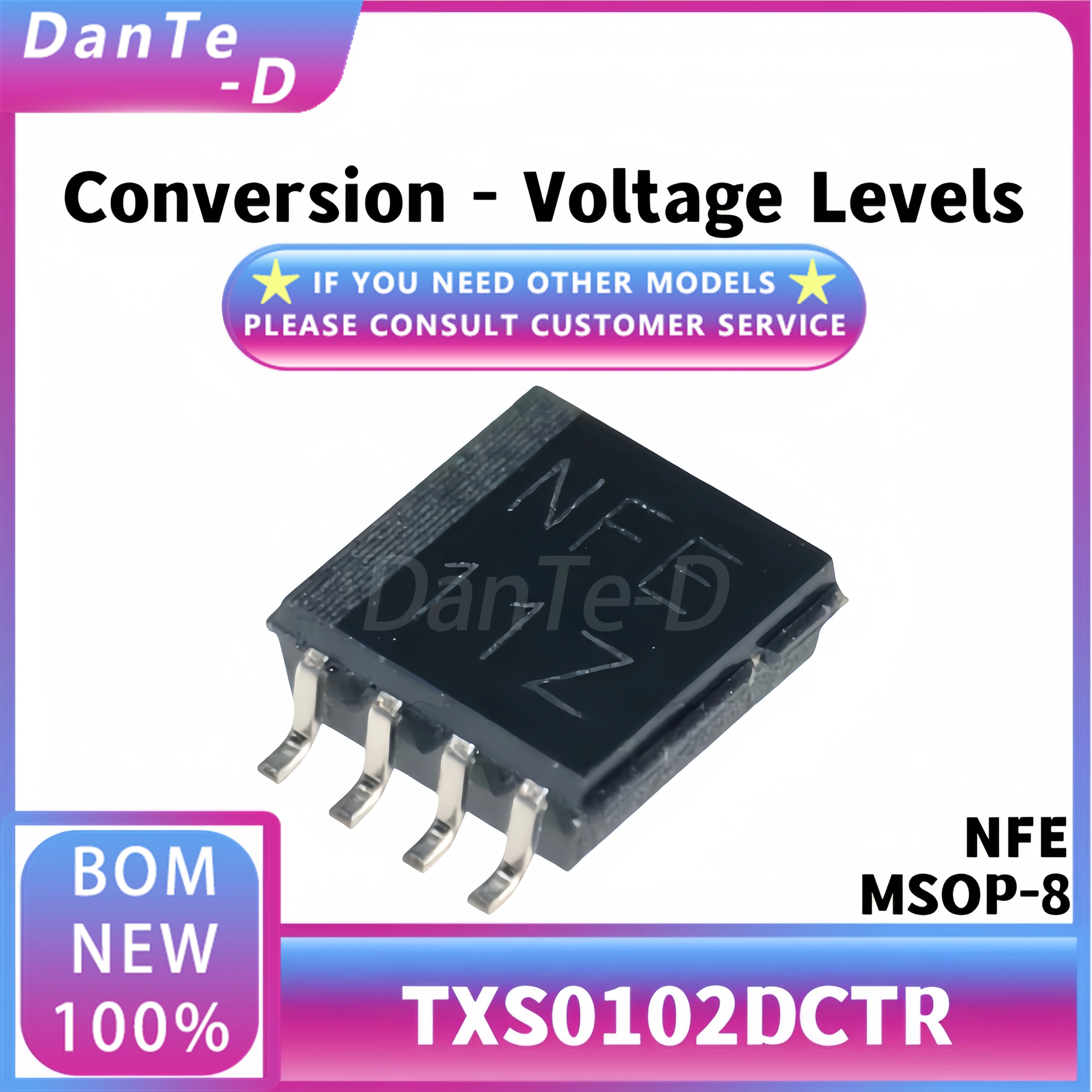 10PCS TXS0102DCTR MSOP-8 Silkscreen NFE 2-bit bidirectional voltage level converter IC chip original authentic