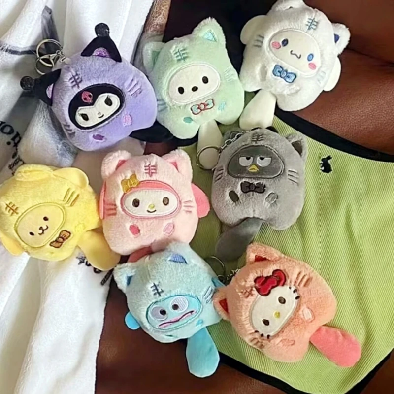 Nova olá kitty kuromi pomompurin boneca mochila charme anime cinnamoroll melodia kawaii estudante chaveiro presente para amigos brinquedos