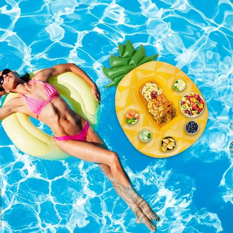 Floating Drink Holder For Pool Inflatable Drink Holder Floaties In Colorful Pineapple Shape Multifunctional Stable Decorative