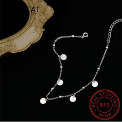 Silver Beads Anklets 925 Sterling Silver Geometric Minimalist Summer Fashion Foot Jewelry Bracelet for Ankle SCT011