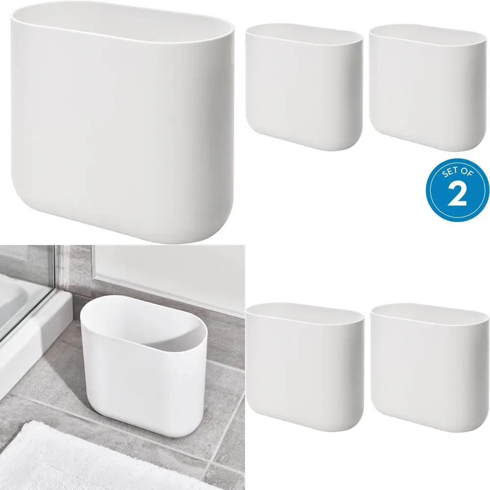 

Тонкая овальная пластиковая корзина для отходов из коллекции cade, 10,56 x 5,5 x 9,77 дюйма, белая