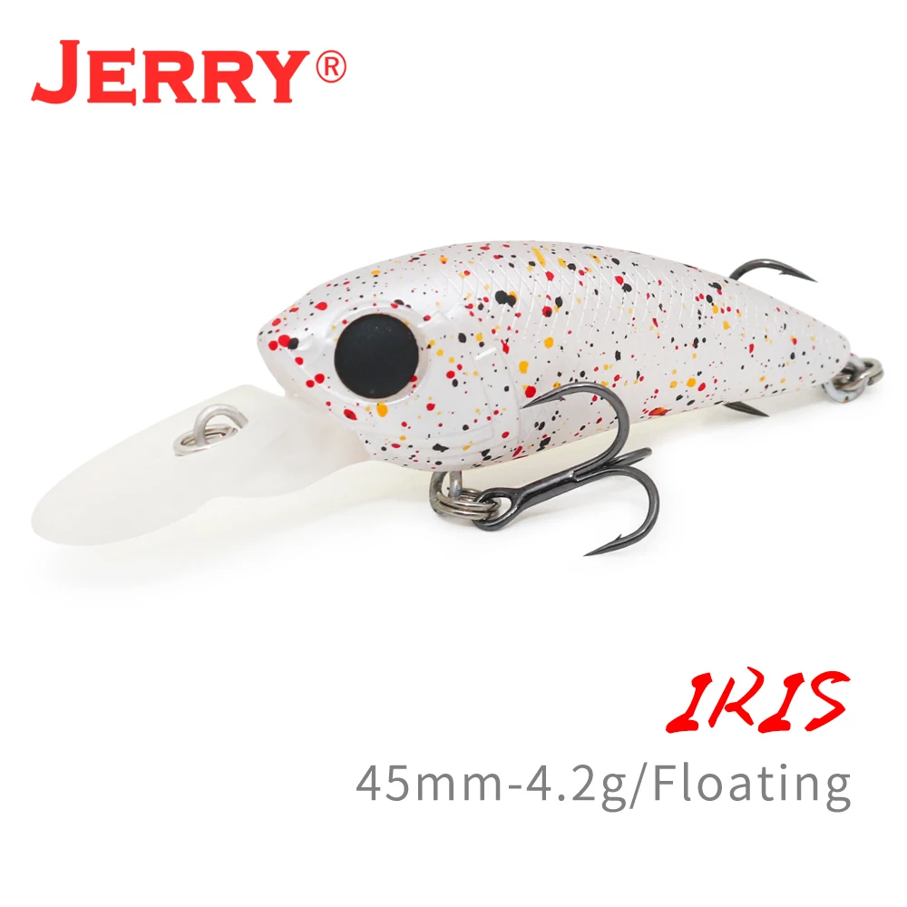 

Jerry Iris Floating Fishing Lure Quality Wobbler Plastic Hard Bait Treble Hook Light Rock Fishing 4.5g 45mm Pesca Artificial Can