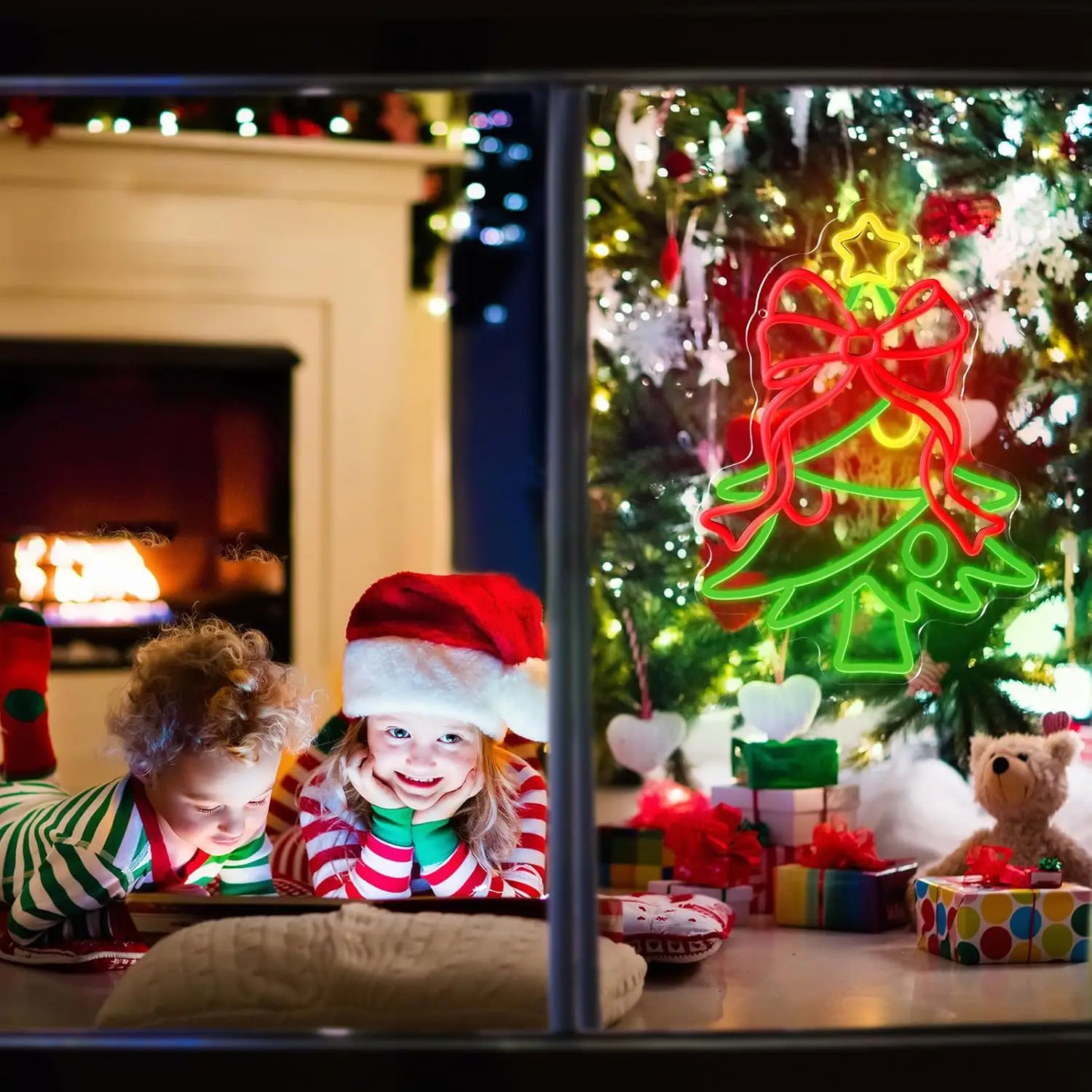 Weihnachtsbaum-Neonschild, USB, dimmbar, LED-Neonlichtschild für Getränke, Bar, Männerhöhle, Schlafzimmer, Hotel, Geschäft, Spielzimmer, Party, Wanddekoration