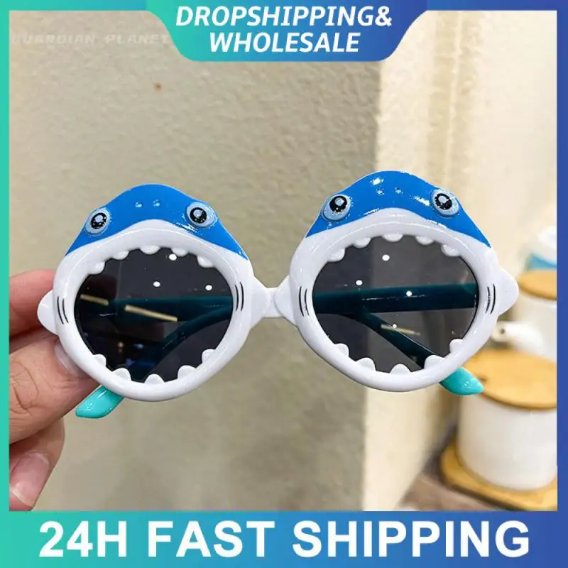 Cartoon Shark Shape Sunglasses Children UV400 Glasses Children's Photo Props Kids Birthday Party Accessory Outdoors Eyewear