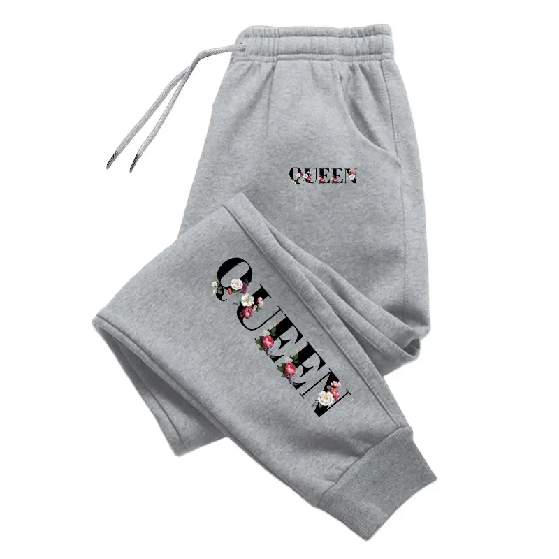 سراويل رياضية نسائية بطباعة الملكة سراويل غير رسمية في الهواء الطلق ملابس رياضية للركض ملابس نسائية ملابس رياضية يومية سراويل شارع عصرية