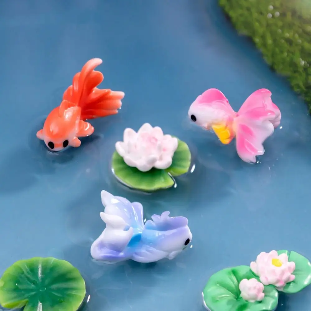 

Cute Decorative Gold Fish Micro Landscape Simulation Resin Gold Fish Ornaments Cartoon Gold Fish Figurine Fish Tank