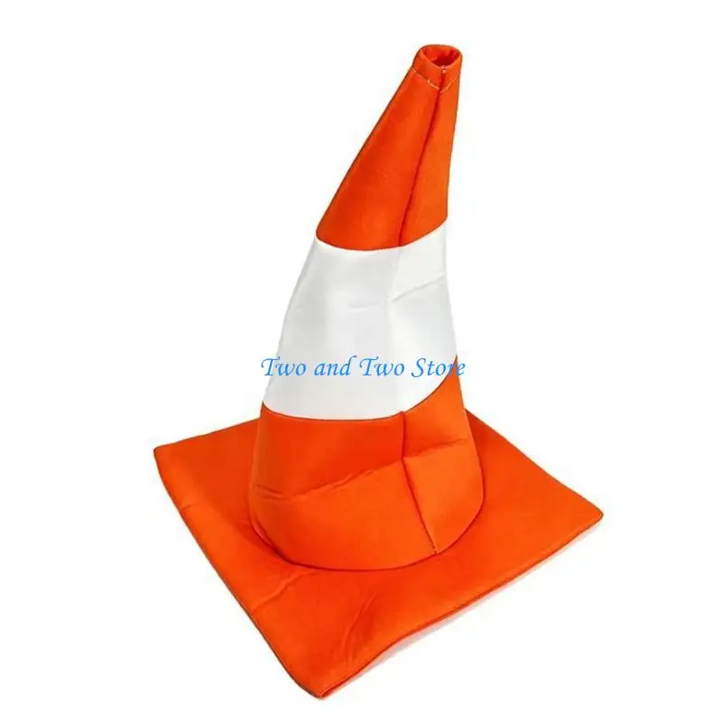HX6F Funny Cone Costume Hat Soft Fabric Two Tone Party Prop Hat for Themed Parties Stage Shows Photo Booth Use