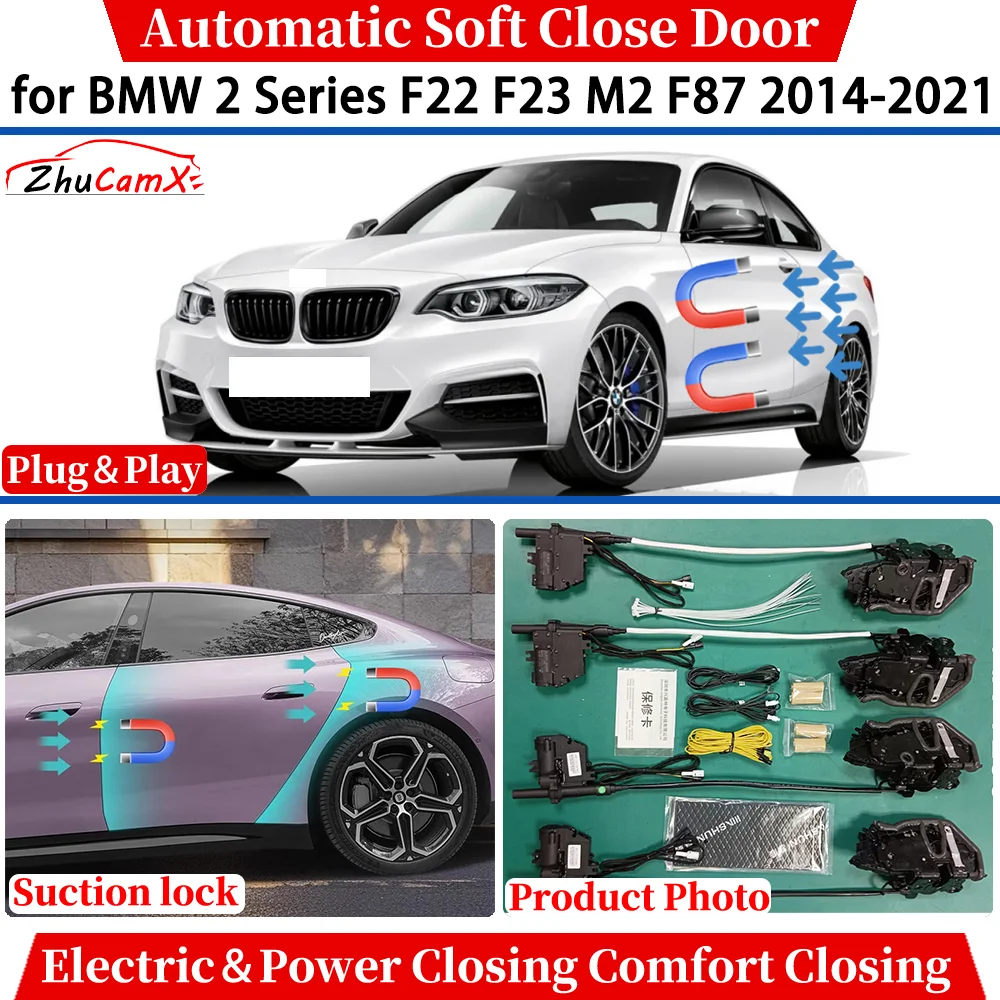 Per BMW Serie 2 F22 F23 M2 F87 2014-2021 Auto Automatica Soft Close Porta Alimentazione Elettrica Comfort Chiusura Blocco di Aspirazione Sistema Silenzioso