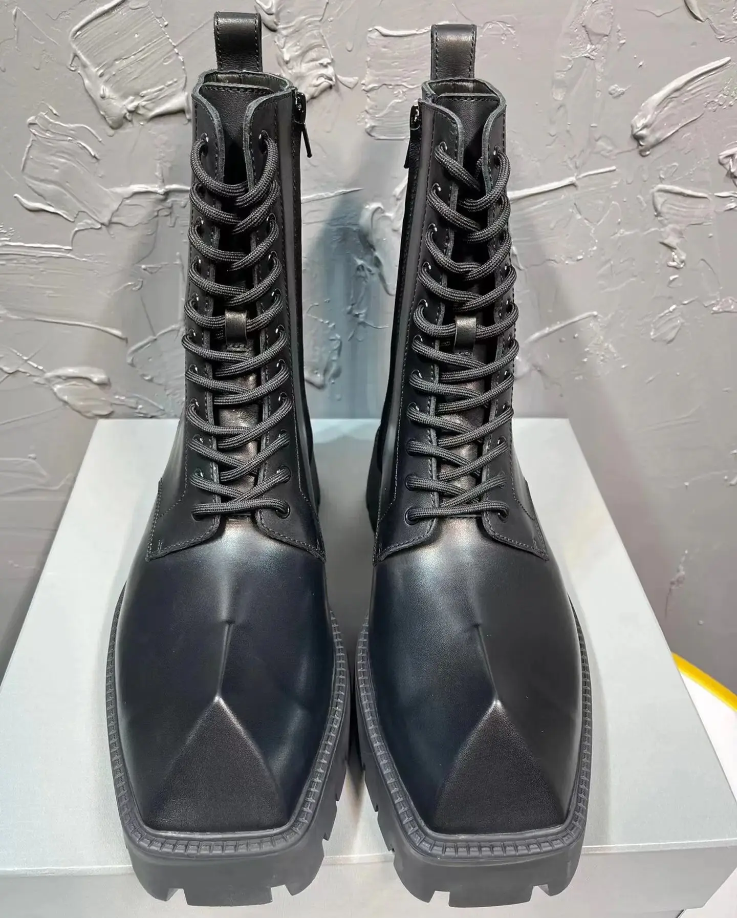 Exclusive Customized Ox Horn Toe Leather Quality Punk Boots