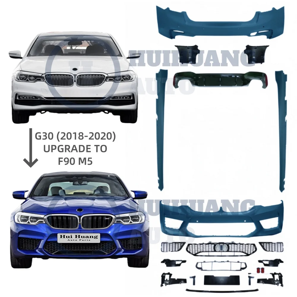 Facelift Accessories for  5-Series G30 2017-2019 Front/Rear Bumper Lip Grille Exhaust Pipe Body Kit to 2019 F90 M5 Model