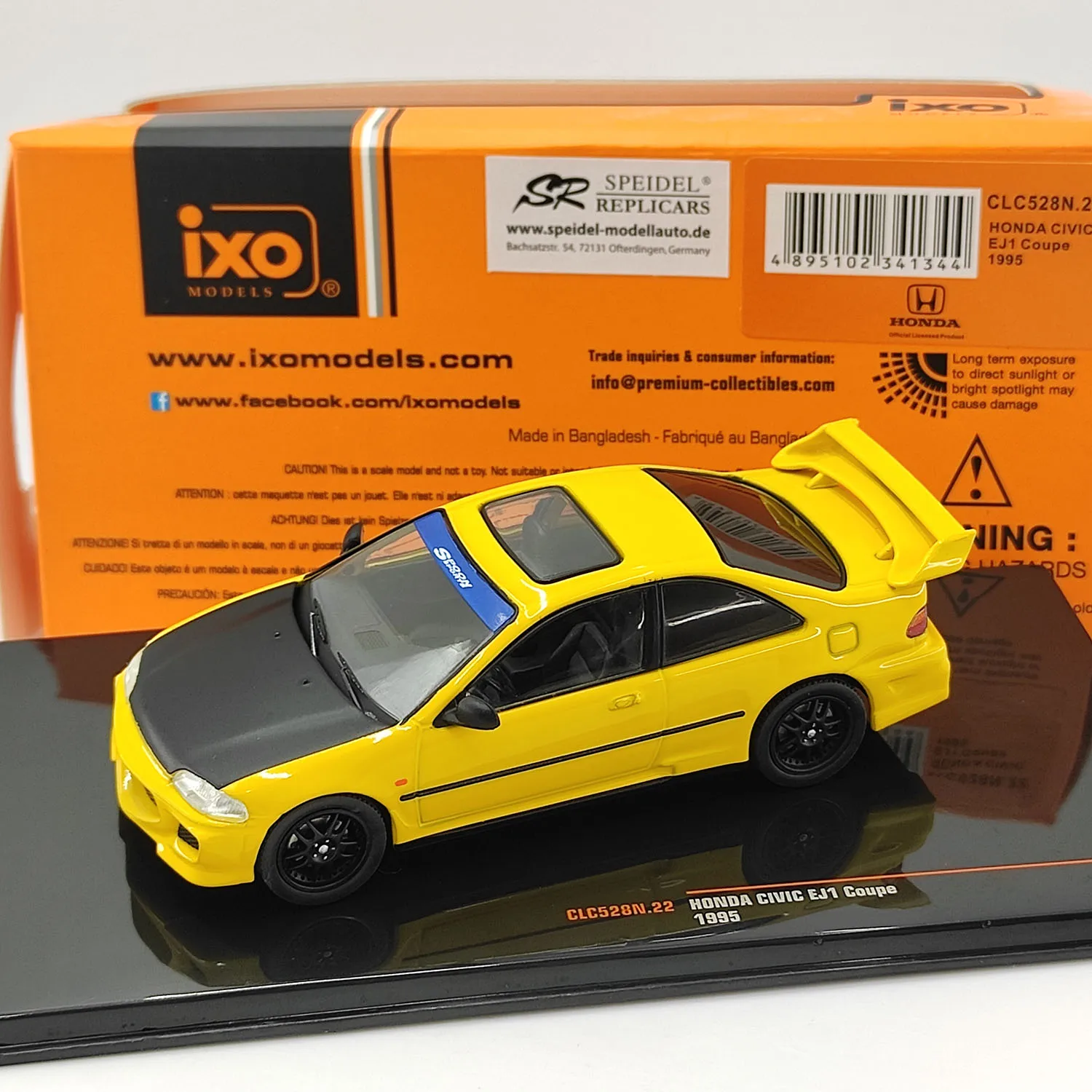 

Diecast IXO 1:43 Scale HONDA CIVIC EJ1 Coupe 1995 Alloy Car Model Collectible Toy Gift Souvenir Display Ornament