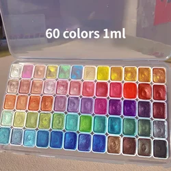 60/48/24 color pearl watercolor mineral solid pigments diy wall painting school professional art supplies acrylic paint set