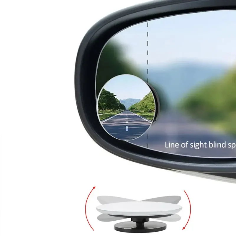 Espejo de punto ciego HD de 360 grados, retrovisor convexo ajustable para coche, gran angular, para estacionamiento de vehículos, sin montura