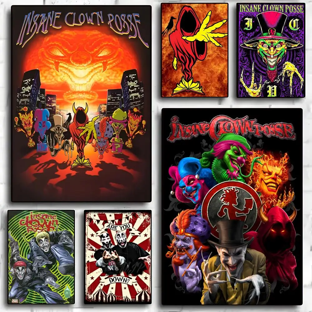 ICP I-Insane Clown Posse Painting Calligraphy Anti Wrinkle Canvas Poster Wall Art Home Decor for Living Room