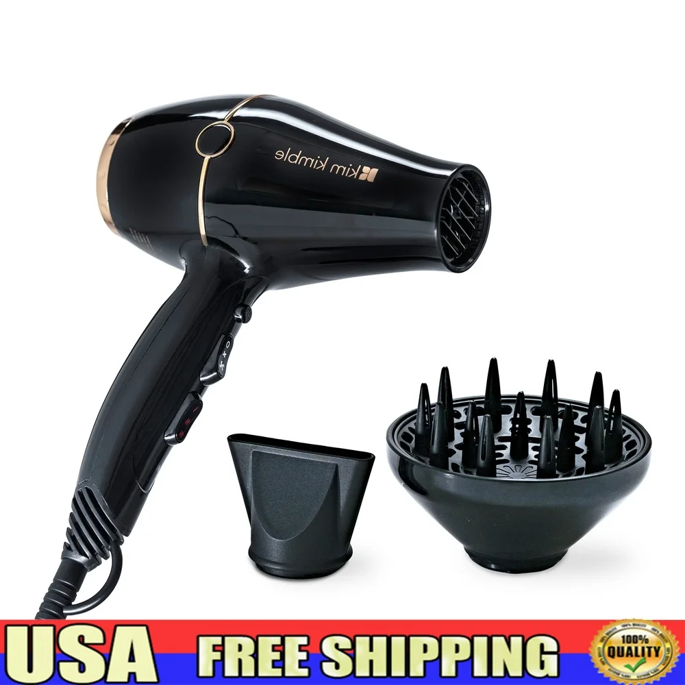 مجفف شعر احترافي بقدرة 1875 وات، تصميم مريح وخفيف للغاية، 3 إعدادات للحرارة، 2 سرعات مكثف، وظيفة لقطة رائعة