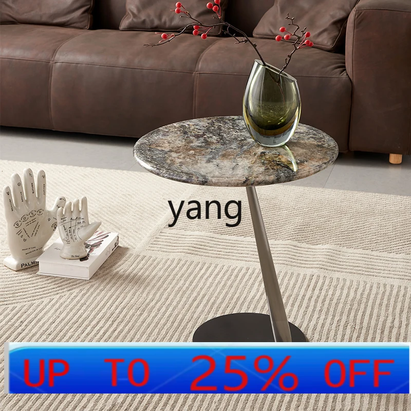 

LMM minimalist natural luxury stone edge few high-end sense home creative small round table