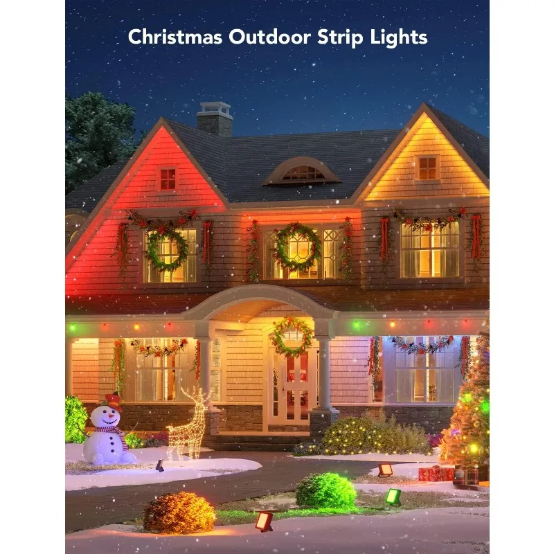 WiFi Outdoor LED Strip Lights Waterproof, Christmas Decorations, App Control LED Outdoor Lights, Smart Christmas Lights