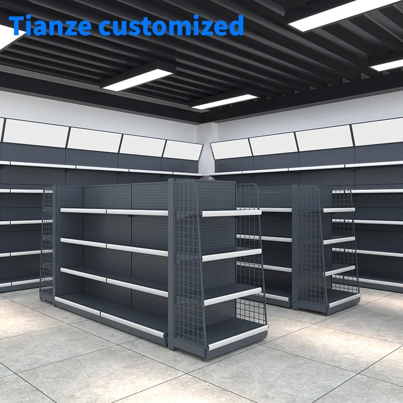 

（customized）Grocery Store Display Racks Double Side Supermarket Shelves Gondola Convenience Store Rack Retail Store Furniture