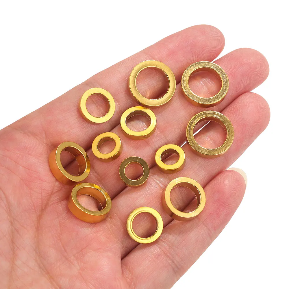 10pcs Big Beads Spacer Bead Large Hole Round Flatd Beads For Bracelets Making Supplies DIY Loose Beads Jewelry Accessories