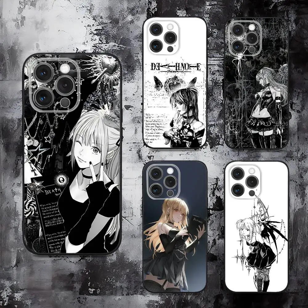 

Misa D-Death N-Note Phone Case For iPhone 16,15,14,13,12,11,Pro,Max,Plus,X,XS,SE,E,Mini,Soft Silicone Black Case