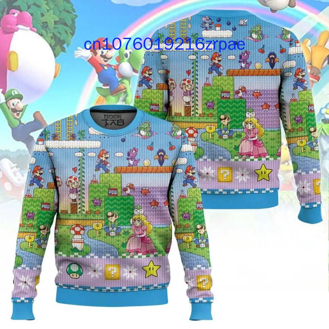 Super Mario Ho Ho Ho Christmas Ugly Sweaters Christmas Gift Disney 3d Print Christmas Ugly Sweaters Fashion Casual Sweater