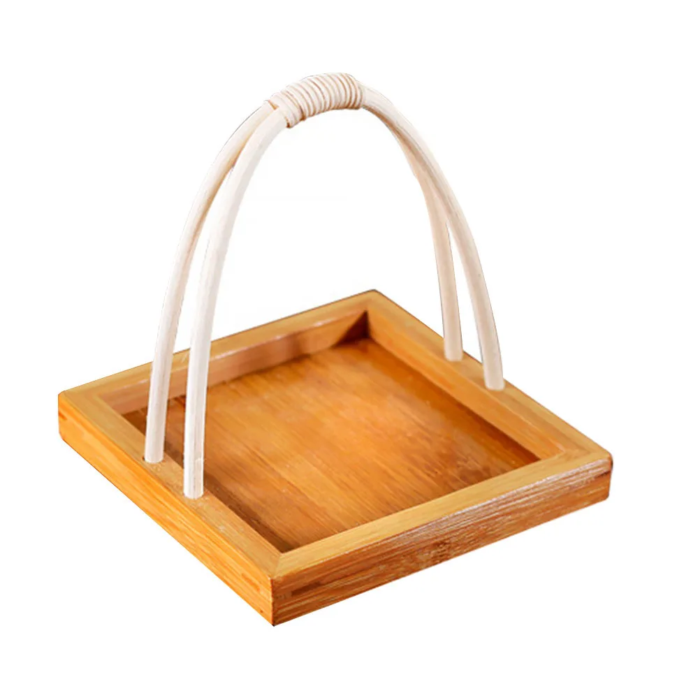 

Bamboo Sushi Plate with Handle Food Serving Tray Japanese Style for Sushi Sashimi Desserts Snacks Food Dish