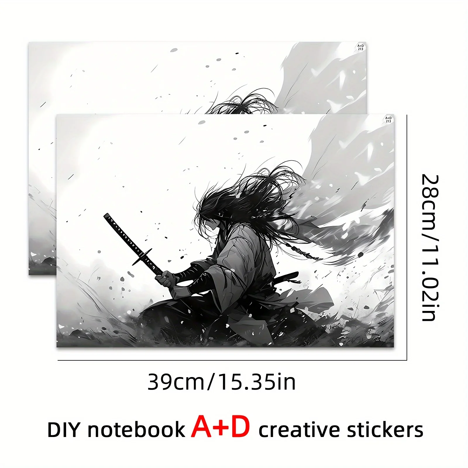 DIY surface rendering laptop protective film, anime knight warrior style laptop shell film decorative sticker, bright colors,