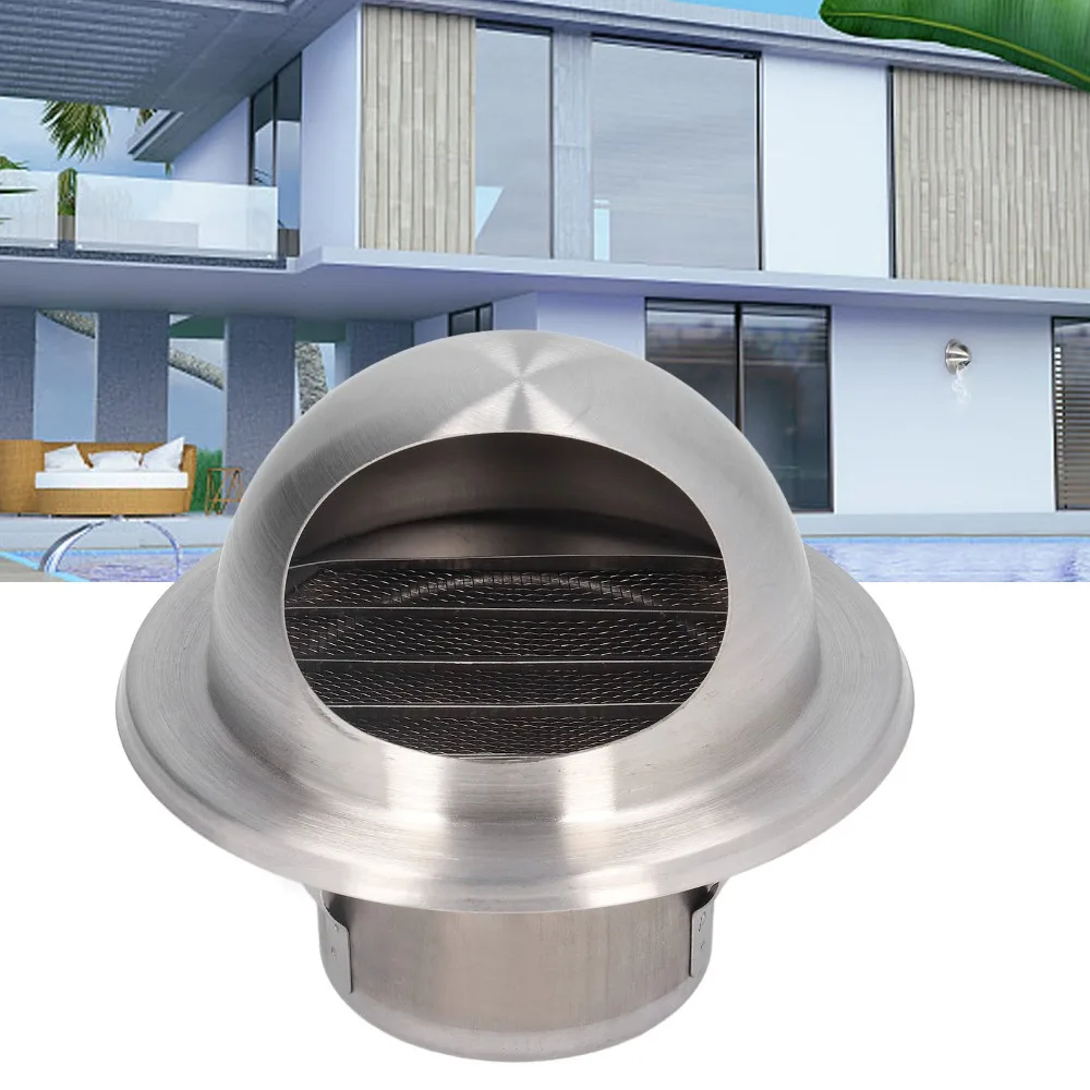 Durable Stainless Steel Air Vent Round Decorative Wall Vent Cover External Extractor Vent Exhaust Fan