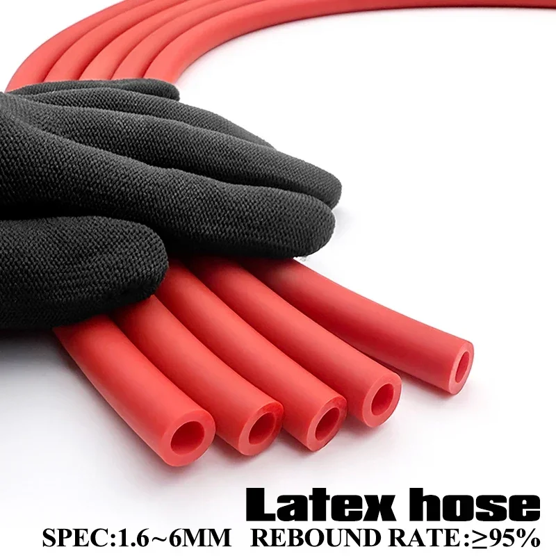 

Трубка из натурального латекса красного цвета 1.6-6 мм, высокоэластичный резиновый шланг для DIY, нетоксичный, прочный, для фитнеса и упражнений