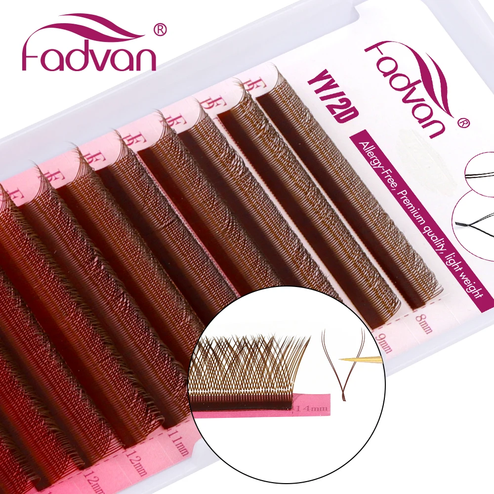 Fadvan Color YY Lashes YY Shape Eyelashes Extension Red Pink Blue Purple Green Soft Natural