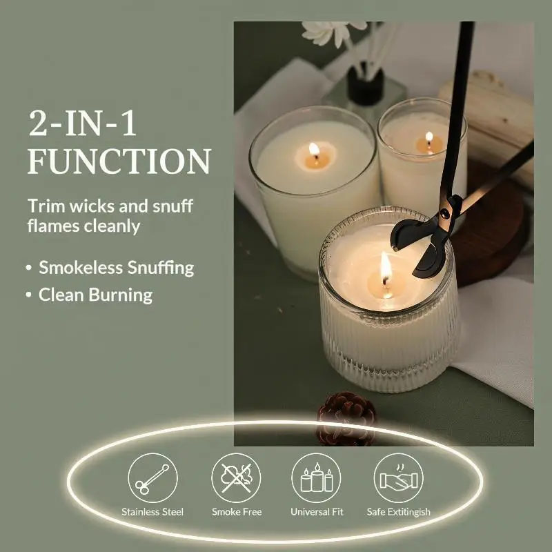 Candle Wick Trimmer Anti-Corrosion Stainless Steel Electroplated Candle Scissors for Living Room Decor Candle Care