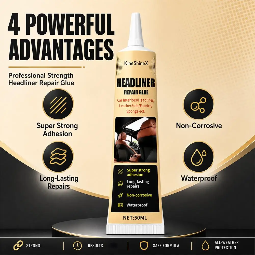 50ML Waterproof Car Headliner Repair Glue, Fabric Upholstery Adhesive for Car Roof Liner, Fabric, Leather and Interior Repairs view 5