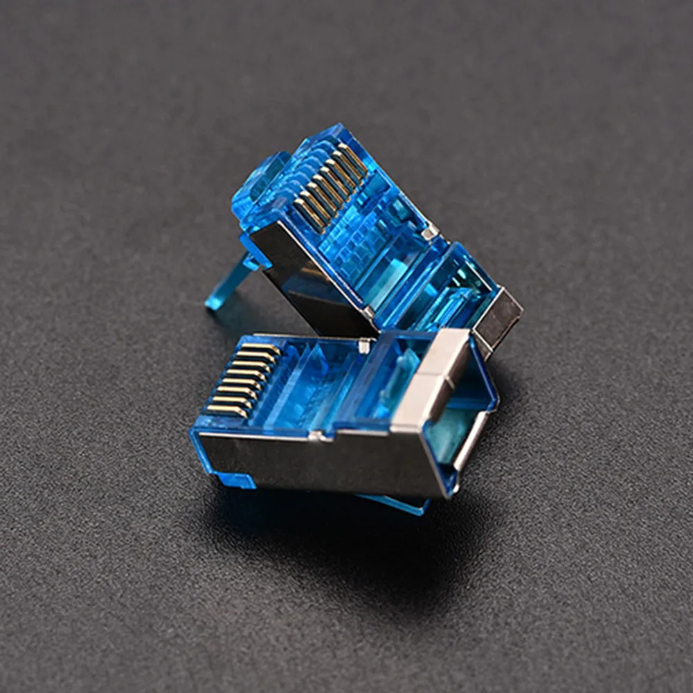 1/6/8/12 Stuks Modulaire Plug Connector Vergulde Drie-Core Afgeschermde Anti-Interferentie Ethernet Connector Pluggen