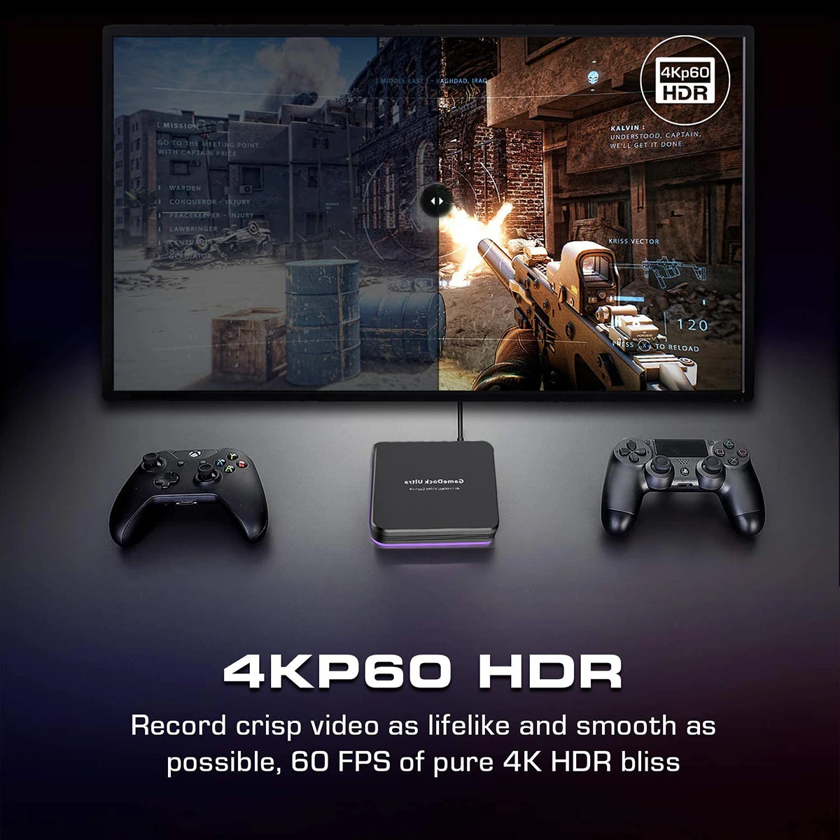 HDMI Game Capture Card, Live Stream and Record in 4K30P or 1080P 120HZ,HDR Video Pass-Through up to 240fps,Ultra-Low Latency