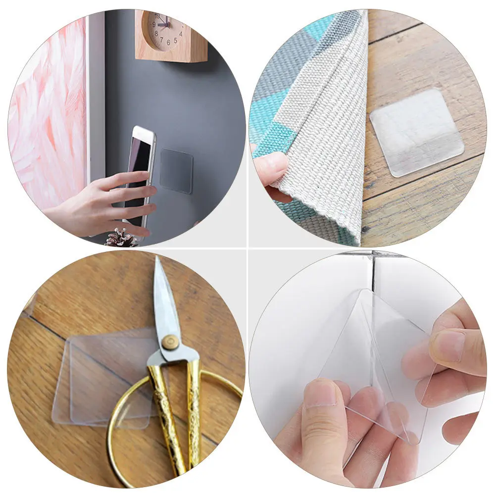

20Pcs Transparent Double Sided Adhesive Stickers Waterproof Removable Mounting Tape for Wall Paintings Decorations No Trace Pads