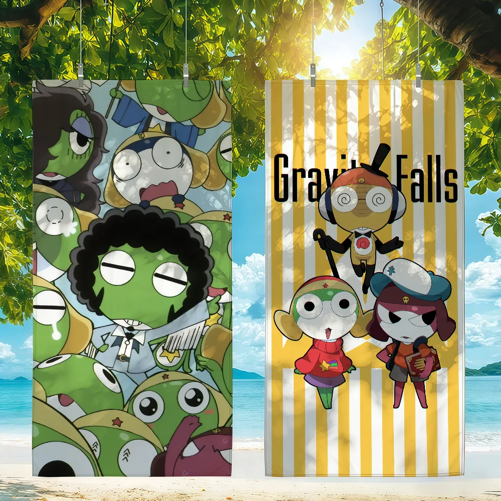Cartoon S-Sgt. F-Frog K-Keroro-S Towel For Swim Yoga Gym Quick Drying Soft and skin-friendly Beach Towels All-Season