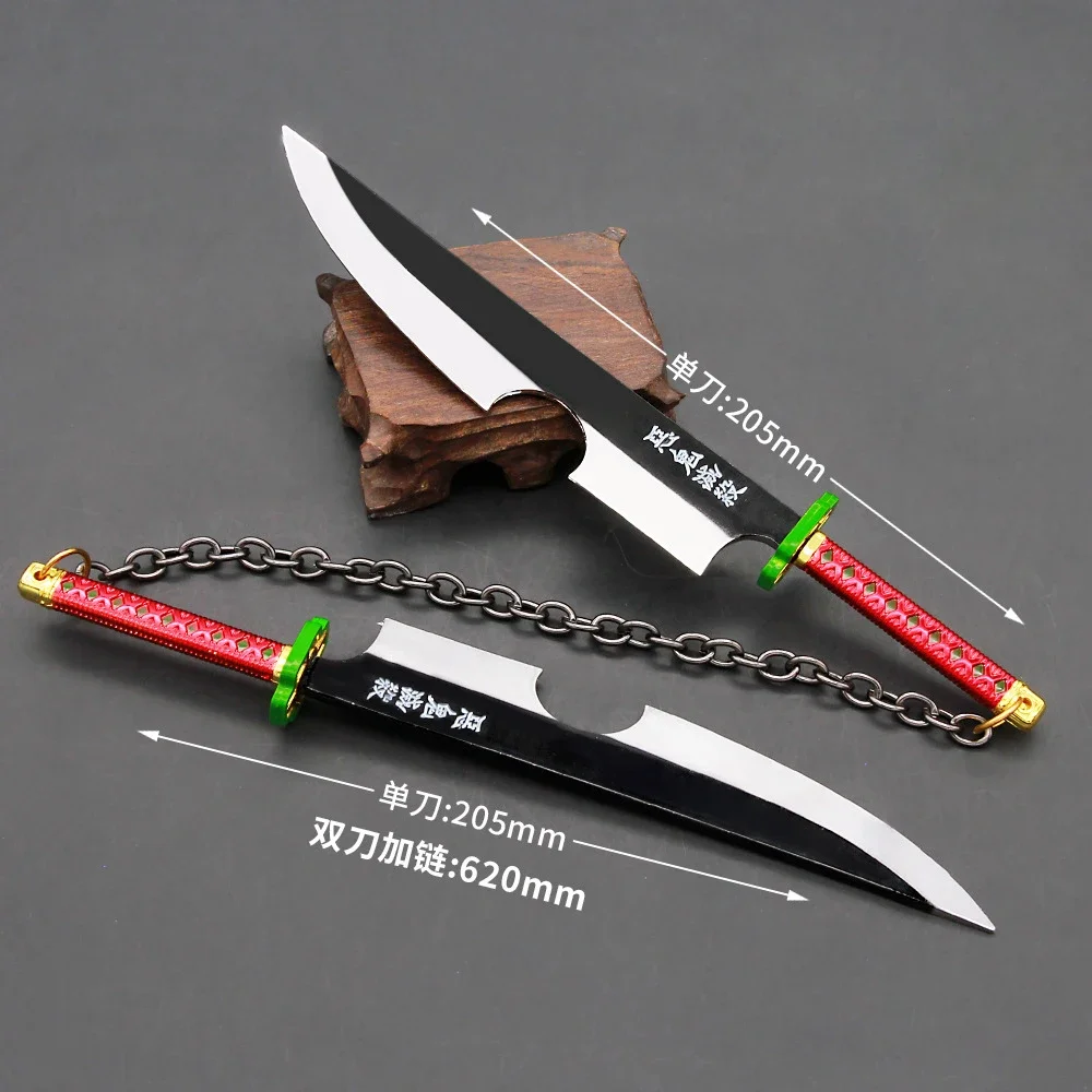 21cm Slayer Sword The Sound Hashira Uzui Tengen Dual Blade Anime Peripheral Uncut Katana Sword Metal Weapon Model Collection Toy