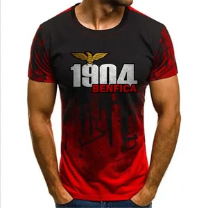 Benfica-Camiseta Gradiente de Futebol Clube masculino, secagem rápida, camisa de manga curta extra grande, top casual solto, moda verão, desportiva 8 principais vendas bola benfica - №2