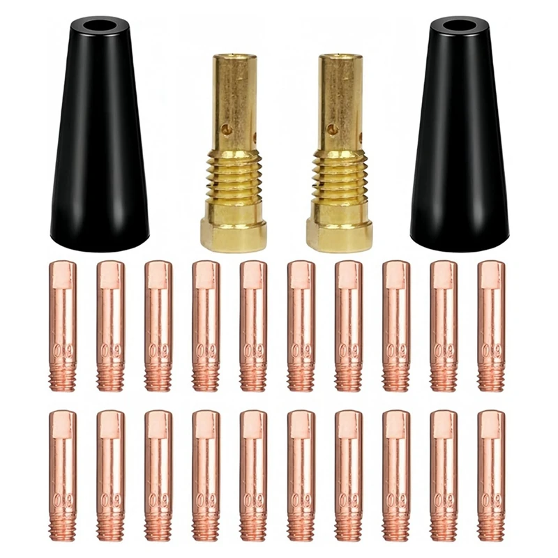 Kit de acessórios para pistola de soldagem, bicos sem gás com núcleo de fluxo de 24 peças, acessórios de soldagem mig