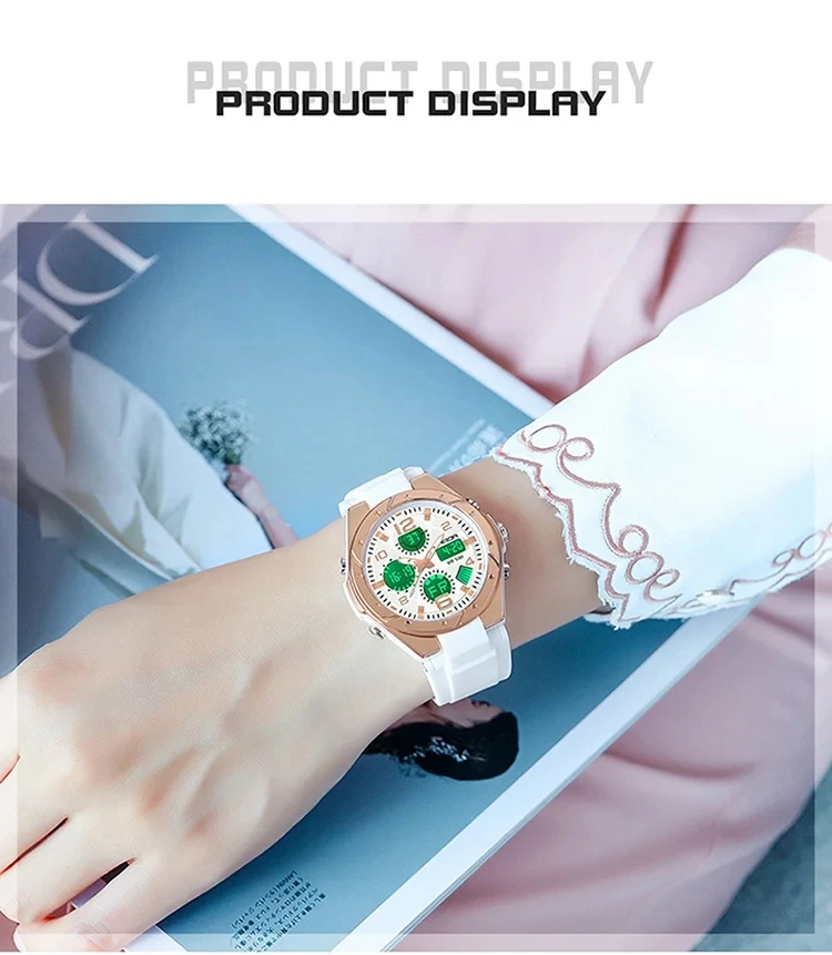 SANDA Luxury New Ms LED Digital Sport Watch Fashion Casual Women Girl Military 50M Waterproof Quartz Ms. Wristwatches