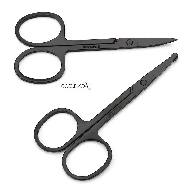 Stainless Steel Nose Hair Cut Round Head Small Scissors Eyebrow Eyelash Trimming Beard Scissors Beauty Tools Beauty Accessories