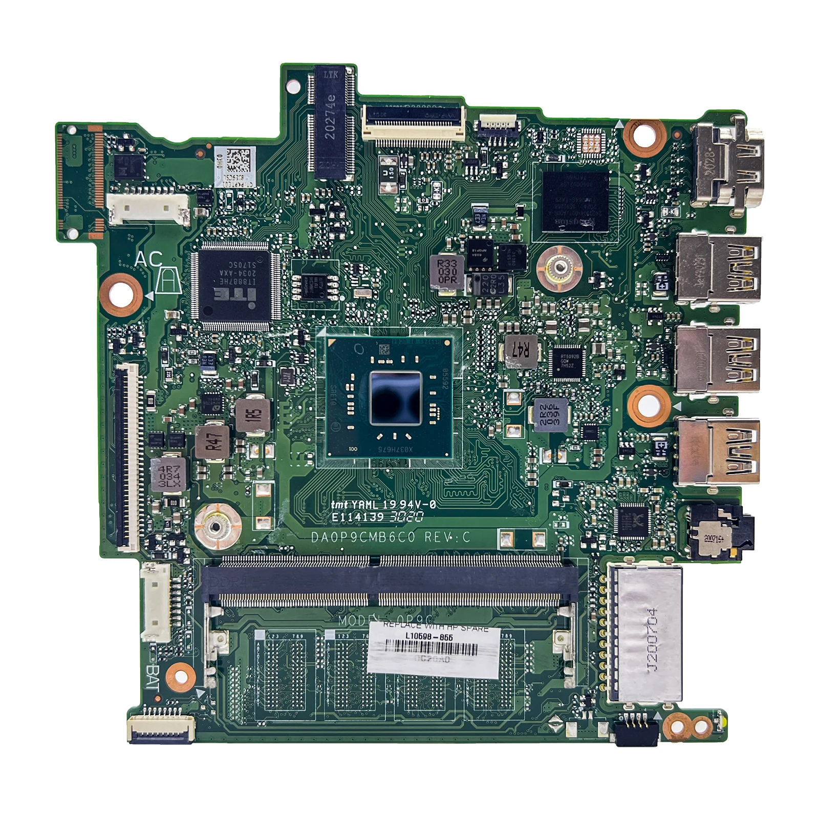 Mainmainboard untuk HP Chromebook 14-cb L65728-601 L65953-601 Laptop Motherboard dengan CPU N4020 64G-SSD 100% tes OK