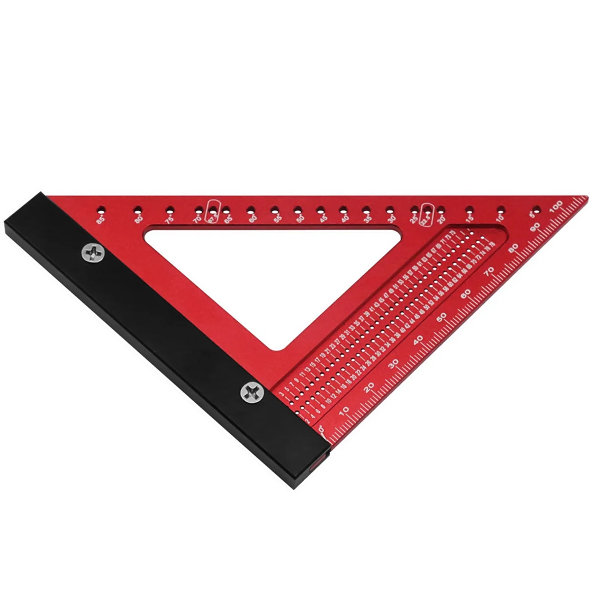 Woodworking Triangle Ruler Set Hole Ruler Aluminum Alloy Backing Ruler Measuring Layout Marking Tool