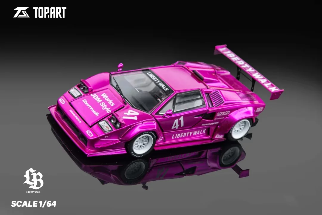 TOPART 1:64 2025APAxpo  PINK LBWK Countach Diecast Model Car Limited edition Collection