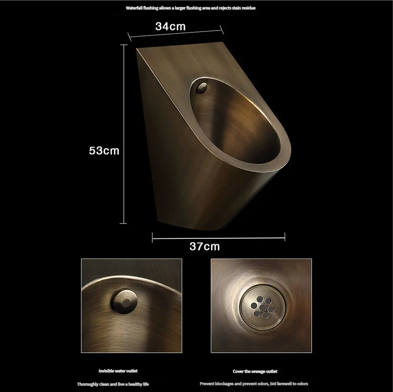 Wall-Mounted Men's Stainless Steel Urinal Induction Urinal Deodorant Premium Urinals