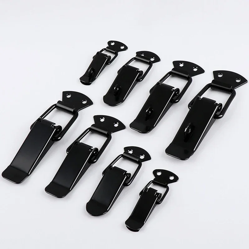 10Pcs Black Stainless Steel Duck-Mouth Buckle Hook Lock Sealing Barrel Spring Latch for Sealed Pails And Storage Containers
