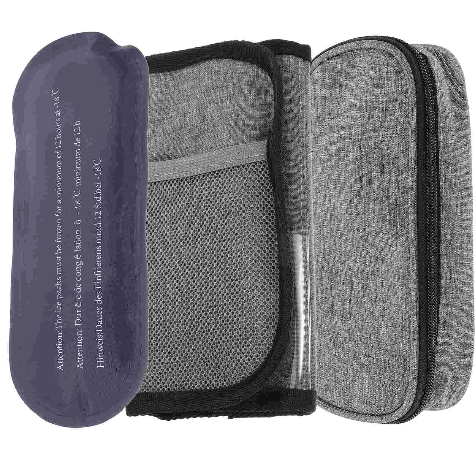 Suitcase Portable Insulin Refrigerated Box Cold Bag Organizer Pen Grey Storage Holder Insulation Travel