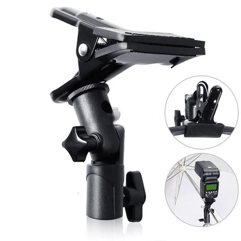Reflector Holder Clip Light Stand Attachment 1/4" -3/8" Stud Fit Light Stand and Tripod Photography Background Cloth Clip
